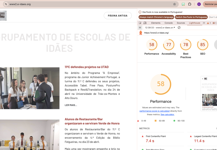 Website do Agrupamento passa no teste de acessibilidade